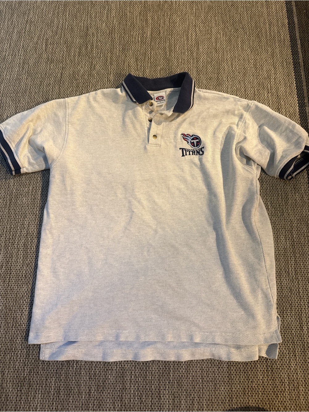 Men's Polo Shirt with Navy Trim - Tennessee Titans